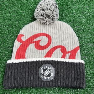 NHL Hockey Coors Pom Cuff Beanie Winter Hat Gray‎ Red White